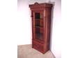 Walnut Victorian 1 Door Narrow Bookcase with Beveled Glass