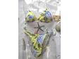 NWT $66 SURFSIDE Yellow Blue Bikini Swimsuit Jrs M 8 10